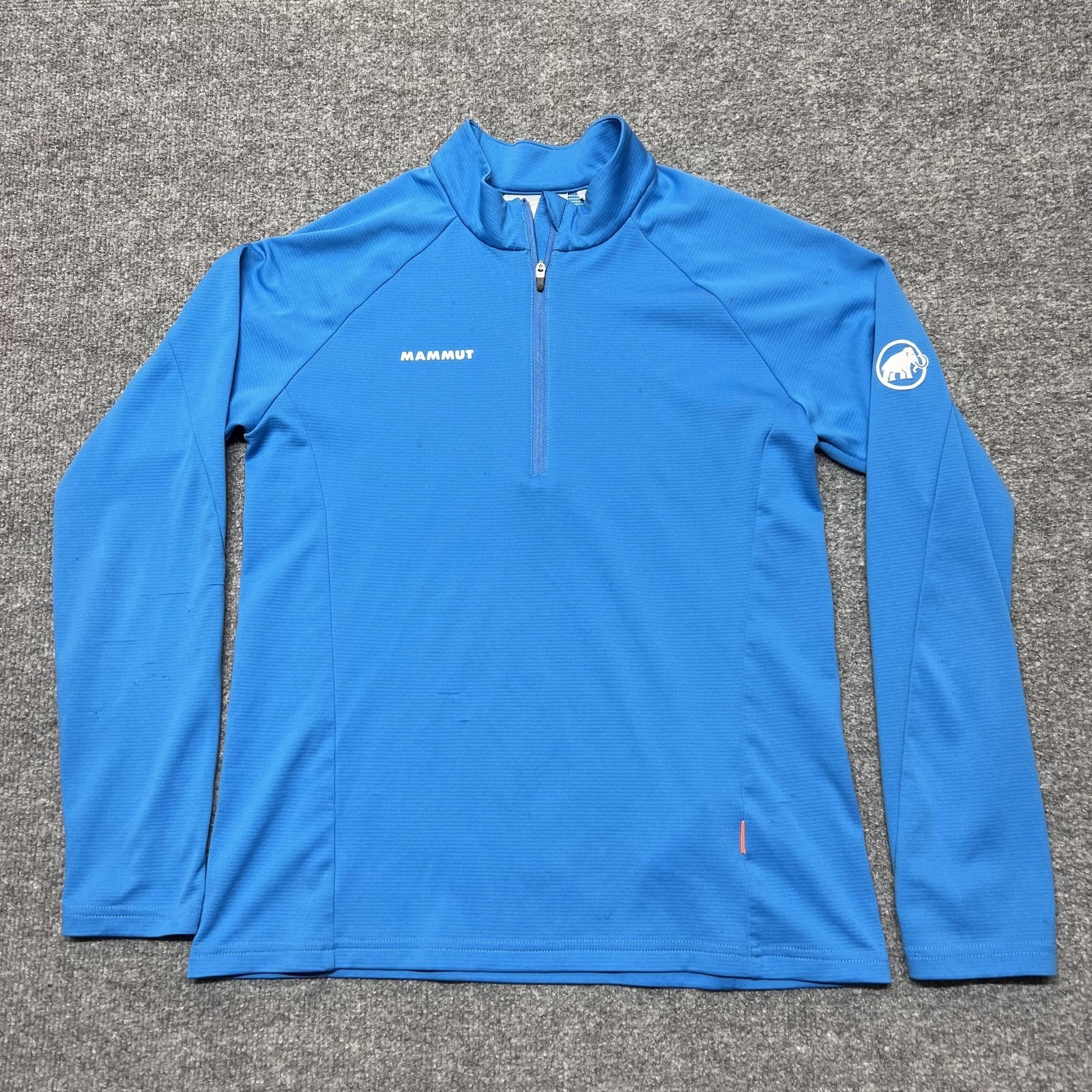 Mammut Pullover Womens Small Blue 1/4 Zip Long Sleeve Hiking Base Layer Shirt